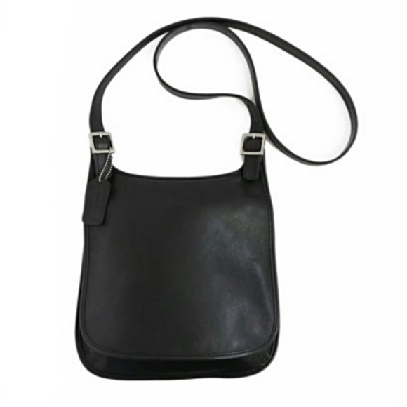 Coach Handbags - Coach Vintage Black Leather Hippie Flap Bag